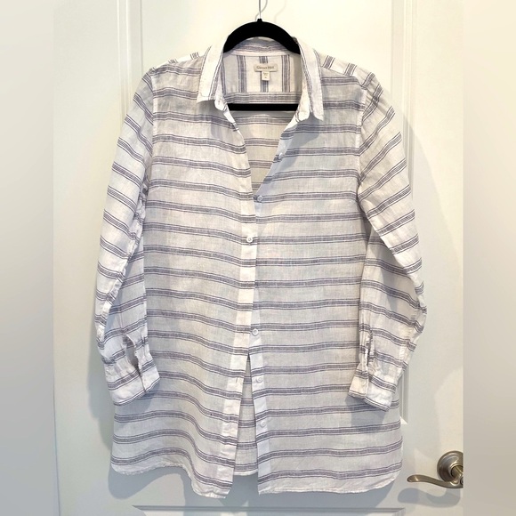 🌺 Garnet Hill Linen Tunic Top - Picture 2 of 8